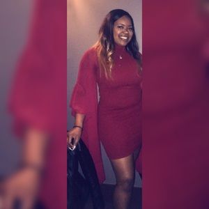 A red burgundy dress